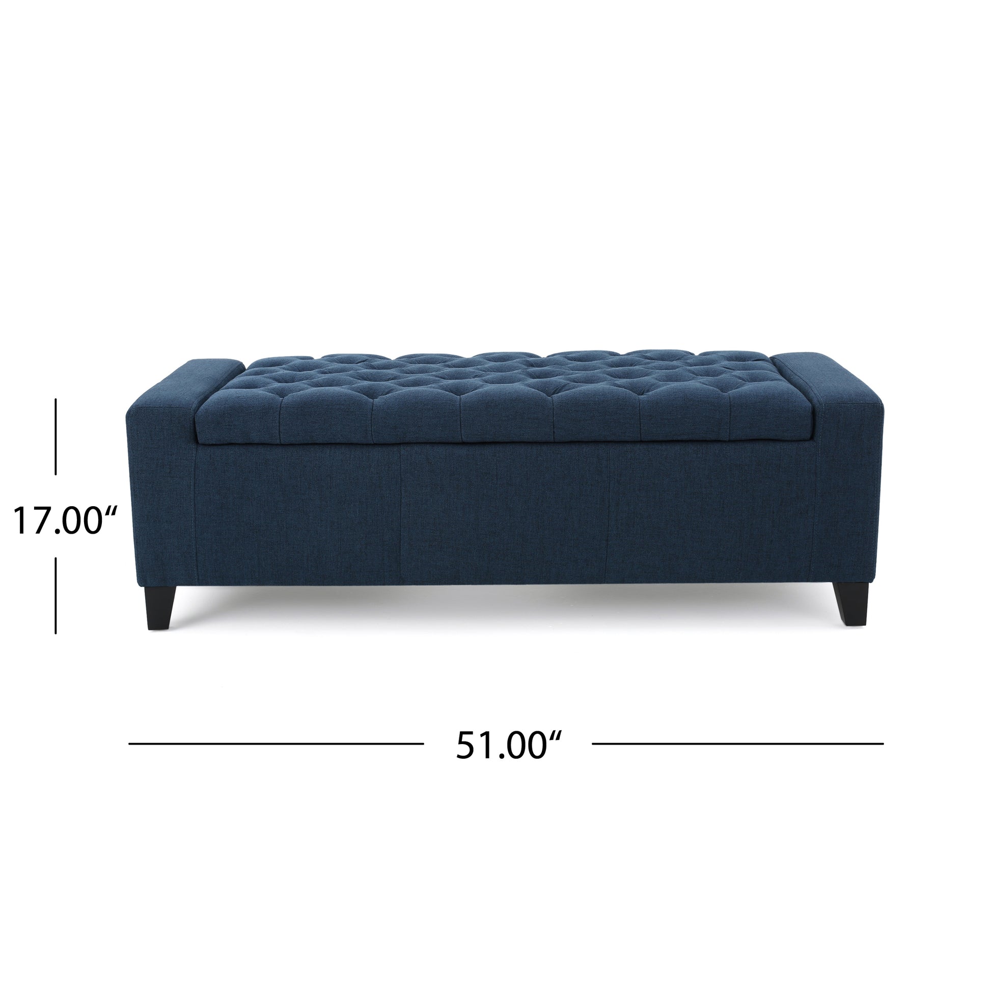 Guernsey Ottoman Navy Blue Fabric