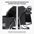 Pet Stroller For Dogs And Cats Foldable,Lightweight, And Durable Ideal For Small To Medium Pets Includes Storage Basket Black Abs