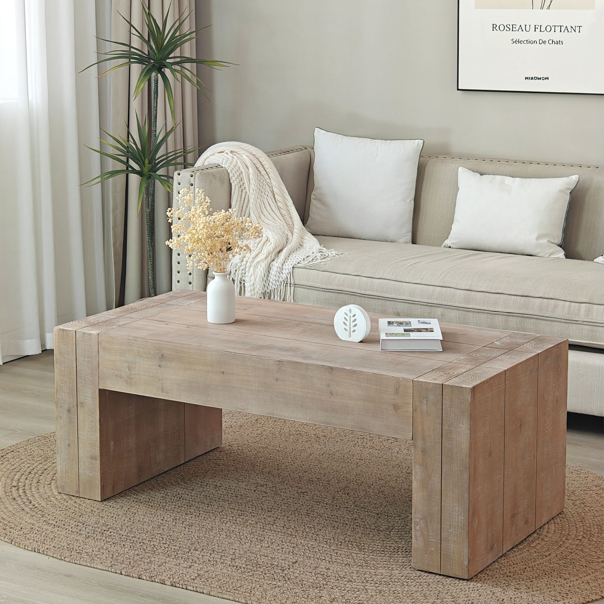 Natural Wood Living Room Table Versatile Tea Table ,Rustic Wood Coffee Table Natural,Natural Multi,Natural Wood,Natural Rustic Nature Primary Living Space Antique,Farmhouse,Rustic Rectangular Coffee & End Tables Powder Coated Rectangular Wood