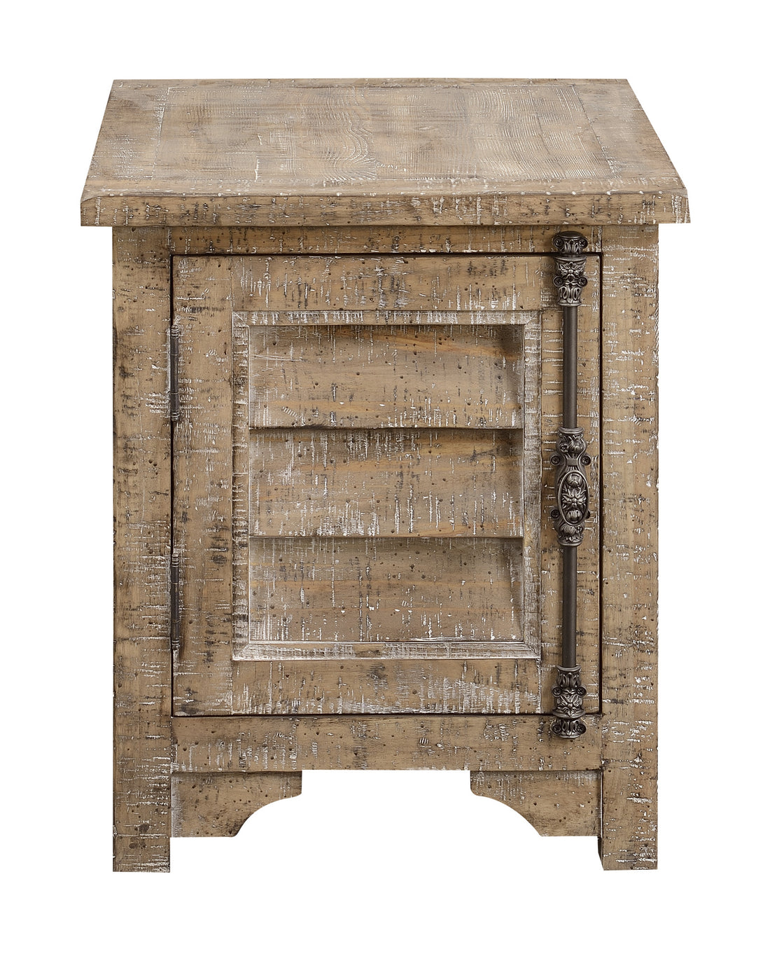 Ludin Taupe Chair Side Table Taupe Solid Wood