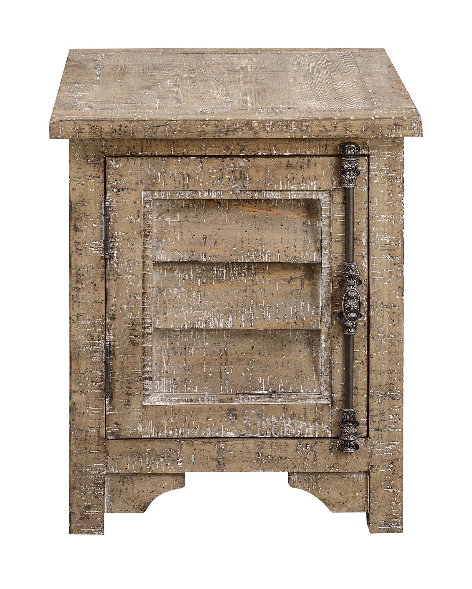 Ludin Taupe Chair Side Table Taupe Solid Wood