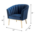 Midnight Blue And Gold Tufted Accent Chair Blue Gold Primary Living Space Wood Fabric