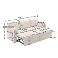United We Win Furniture, Modular L Shaped Sofa, Modular Long Sofa With Reversible Chaise Lounge, Sofa Bed, Sleeper Sofa, Modular Sofa Combination With Storage Seats. Beige Velvet 3 Seat