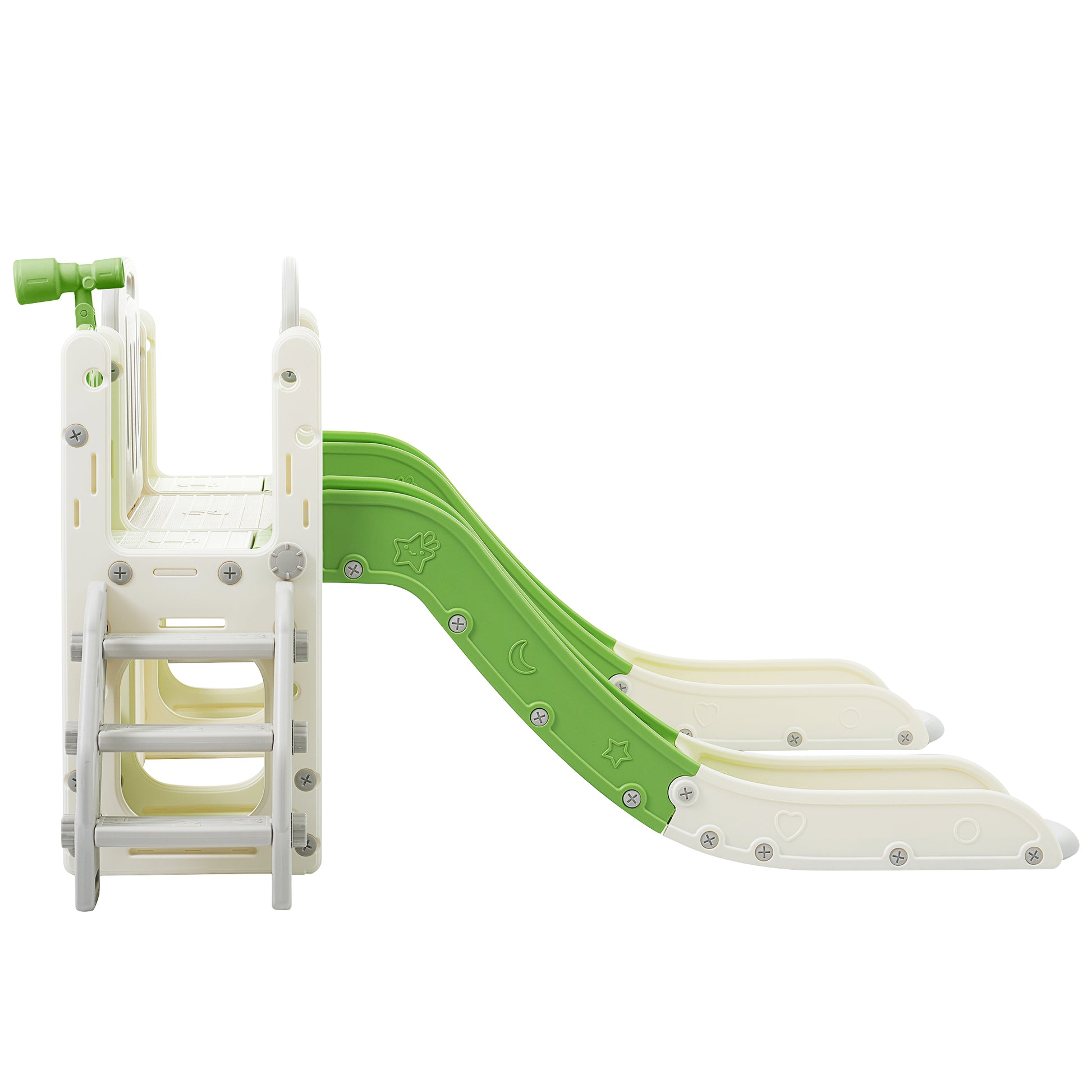 Kids Slide Playset Structure 8 In 1, Freestanding Ocean Themed Set With Slide, Arch Tunnel,Basketball Hoop And Telescope, Double Slides For Toddlers, Kids Climbers Playground Green 50 99 Lbs Cute 1 To 2 Years Hdpe Indoor & Outdoor Use