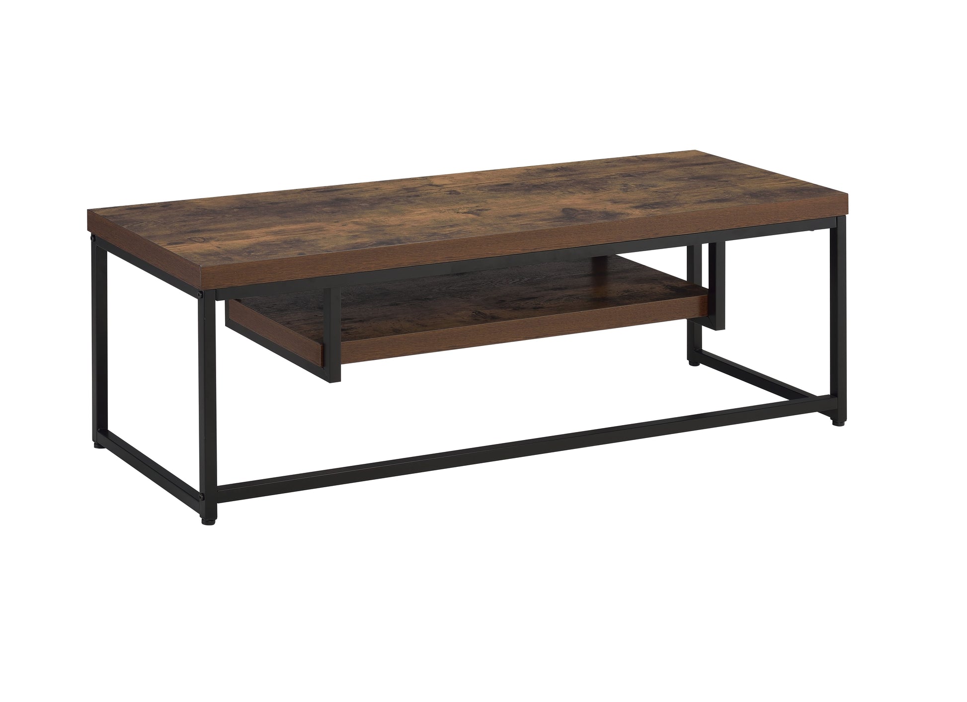 Bob Weathered Oak & Black Metal Finish Tv Stand Black,Oak 40 49 Inches Synthetic Wood