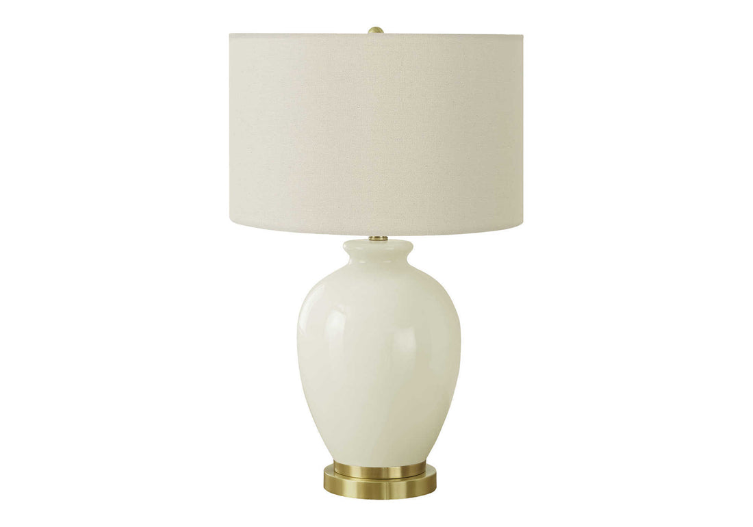 Lighting, 26"H, Table Lamp, Ivory Cream Shade, Cream Ceramic, Transitional Cream Ceramic