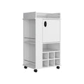 Fargo Bar Cart With Cabinet, 6 Built In Wine Rack