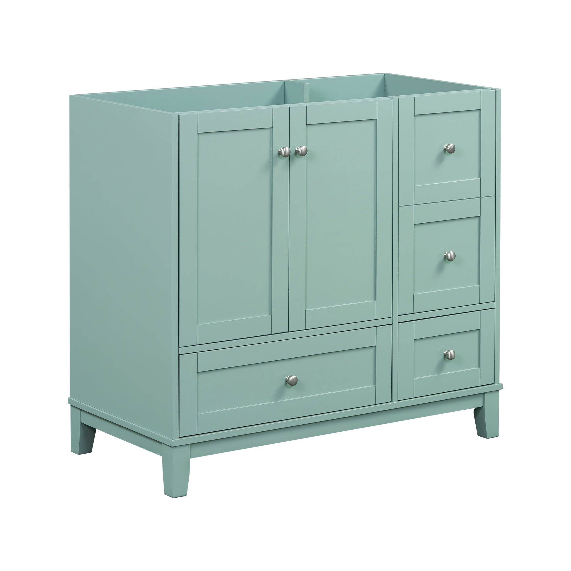 Cabinet Only 36" Bathroom Vanity Green Sink Not Included Green Solid Wood Mdf