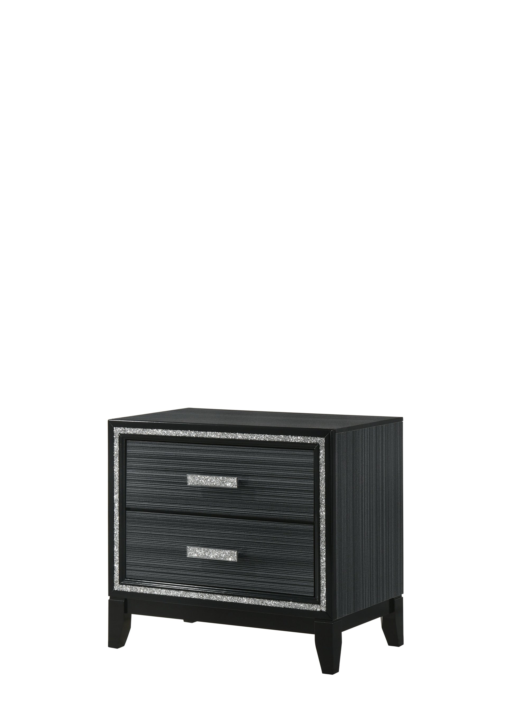 Haiden Weathered Black Finish Nightstand Black Synthetic Wood