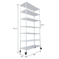 7 Tier Metal Shelf Wire Shelving Unit, 2450Lbs Heavy Duty Adjustable Storage Rack With Wheels & Shelf Liners For Closet Kitchen Garage Basement Commercial Shelving 81.5