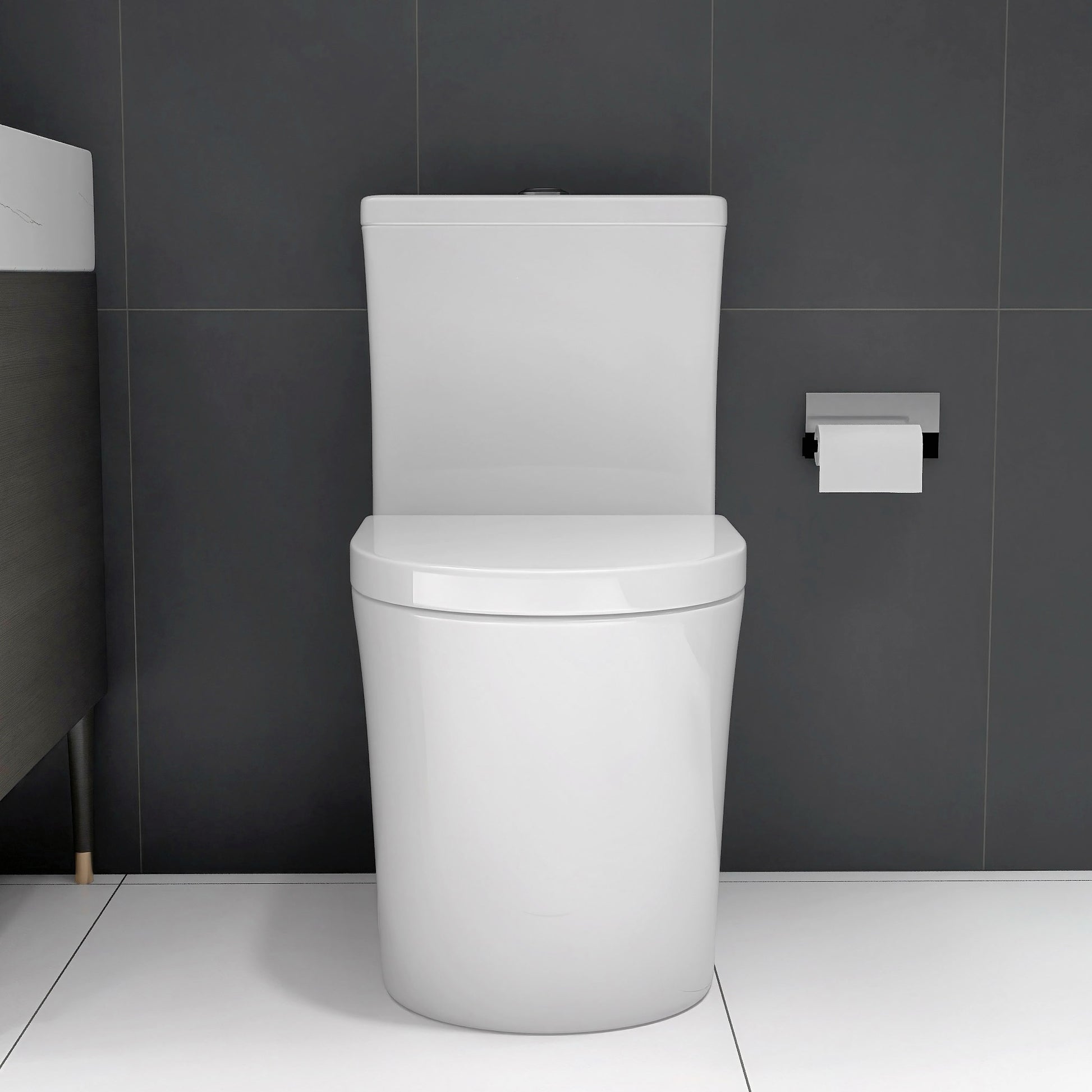 Small Compact One Piece Toilet Dual Flush,23 Inch Short Depth For Tiny Bathroom,White White Bathroom Modern Porcelain