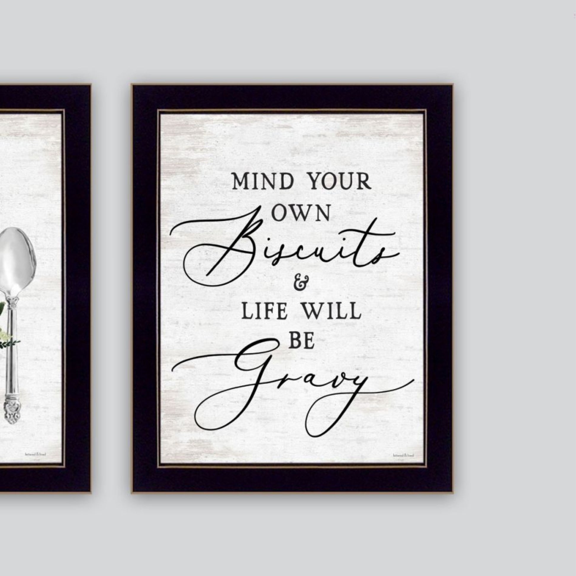 "Ready To Dine Humor" Framed Wall Art For Living Room, Wall Art Print For Home Decor, Bedroom Wall Art By Lettered & Lined Multicolor Wood Paper