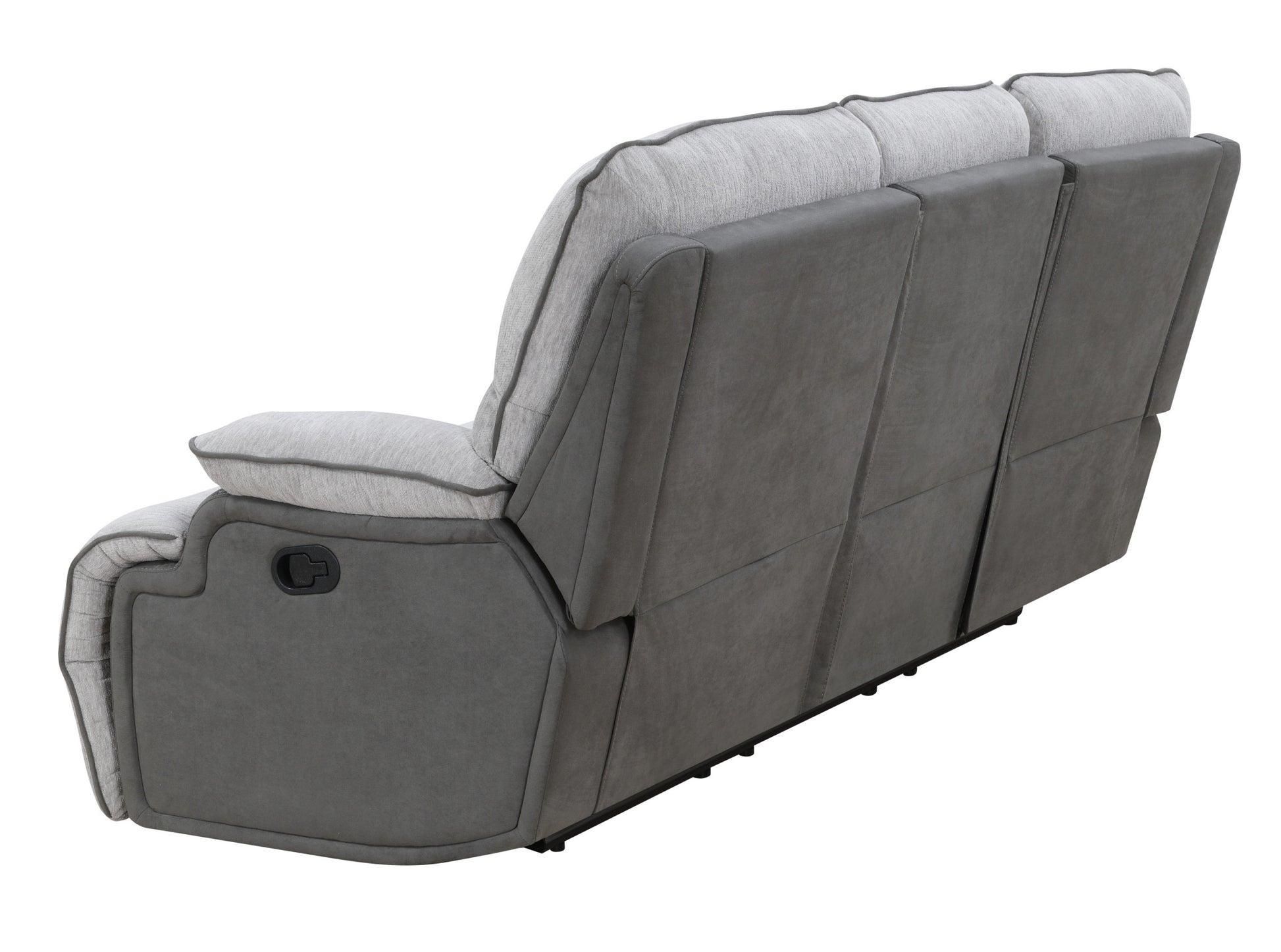 Cyprus 3 Piece Reclining Living Room Set Gray Gray Fabric