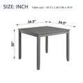 Wooden Dining Square Table, Kitchen Table For Small Space, 4 Person Dining Table, Grayonly The Table Gray Seats 4 Gray Dining Room Acacia Square Acacia Wood