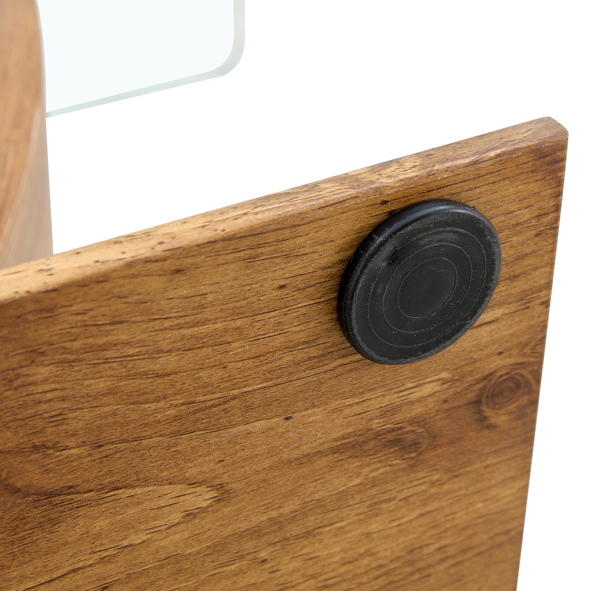 Modern Minimalist Rectangular Glass Table With 0.39 "Tempered Glass Top And Mdf Wood Grain Sticker Legs, Suitable For Entrance And Living Room. Transparent Glass