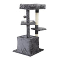 Double Level Cat Tree Stand House Furniture Kittens Activity Tower Posts Kitty Pet Play House Dark Gray Dark Gray Particle Board