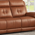 Emma Power Headrest Zero Gravity Reclining Sofa Brown Memory Foam Genuine Leather 3 Seat