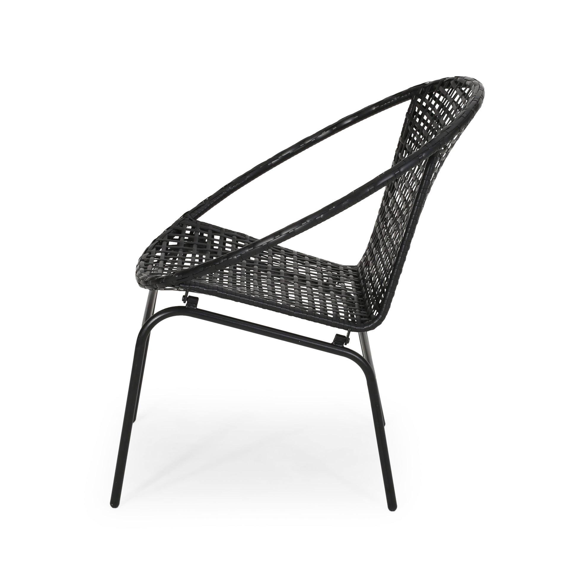 Java Chair Set Of 2 Black Pe Rattan Iron