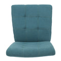 Dining Chair Aqua Blue Wood Fabric