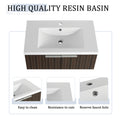 30 Inch Bathroom Vanity With Resin Sink,Soft Close Doors,Float Mounting Design Silver Brown Stripe Bathroom Modern Plywood Plywood