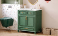 30'' Bathroom Vanity With Resin Sink, Solid Wood Frame Bathroom Storage Cabinet With Soft Closing Doors, Retro Style, Green Same As Sw000118Aaf Green Bathroom Modern Solid Wood Mdf Resin