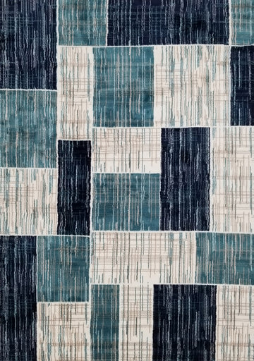 Jersey Area Rugs, Carpets For Livingroom, 7X10 Area Rugs ,3003 Blue Rectangle 8&10 Blue Contemporary Abstract Polypropylene