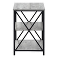 Accent Table, Side, End, Nightstand, Lamp, Living Room, Bedroom, Grey Laminate, Black Metal, Contemporary, Modern Grey Metal