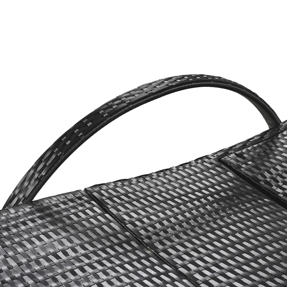 K&K 80'' Outdoor Wicker Chaise Lounge Chairs Set Of 2, Patio Rattan Reclining Chair Pull Out Side Table Adjustable Backrest Ergonomic Wave Design Pool Sunbathing Recliners, Black No Lounge Black