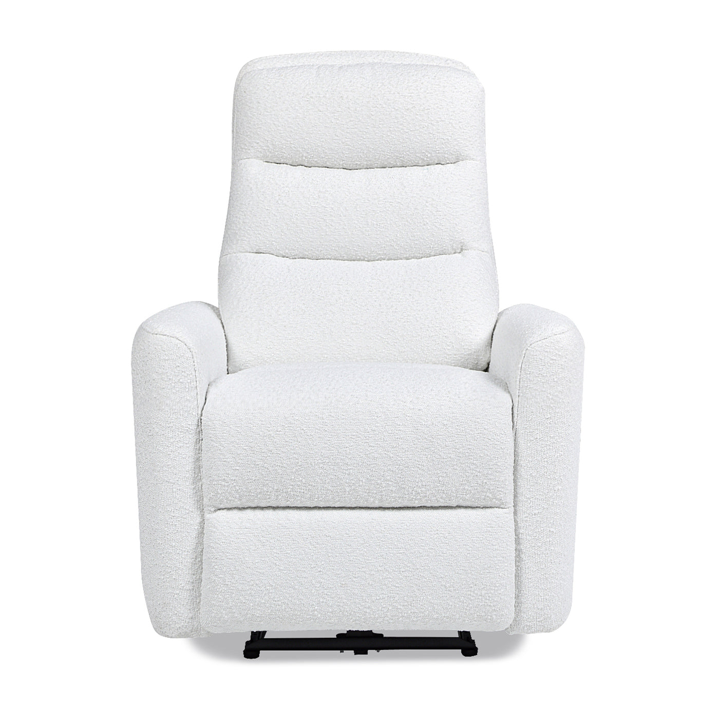 Bloomy 35.5" High Back Power Recliner Motion Chair, Chiffon White Boucle White Foam Boucle
