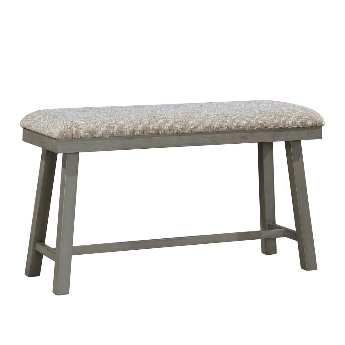 Light Gray Finish Counter Height Bench Foam Cushioned Seat Industrial Design Kitchen Dining Furniture 1Pc Light Gray Dining Room Wood