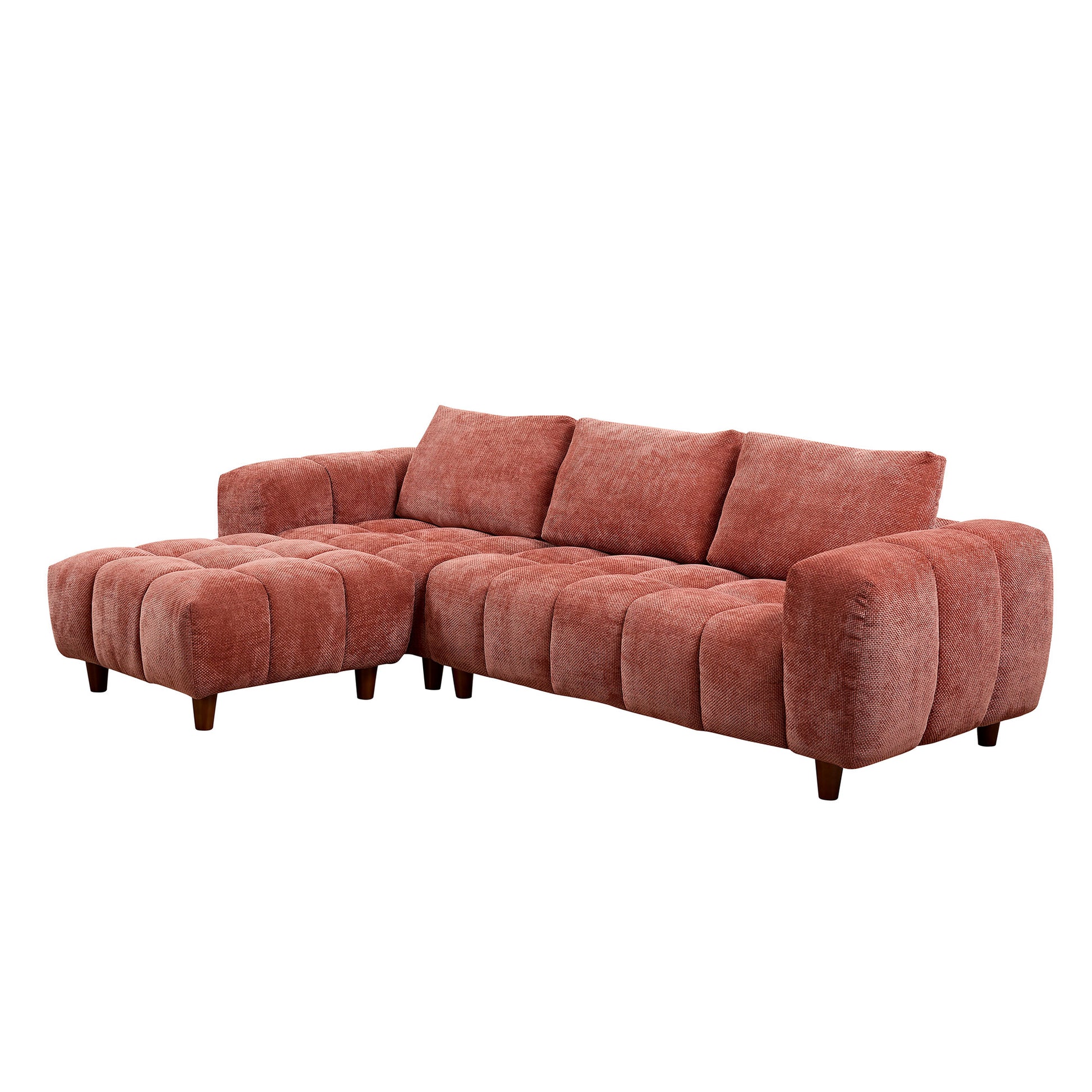 Convertible Sectional Sofa Couch, More Comfy L Shaped Sofa With Fabric Couch,Modern Design Marshmallow Sofa For Living Room And Office,Caramel Without Ottman Caramel Wood Fabric 3 Seat