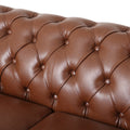 3 Seater Sofa Light Brown Pu 3 Seat