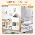 Versatile Children'S Bookshelf With House Shaped Design, Multi Functional Storage For Books And Toys, Adjustable Placement, Durable Kids Organizer For Playroom Or Bedroom Easy Assembly & Safe For