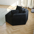 54''L Chenille Sponge Single Sofa,No Assembly Required,Fluffy Modern Sleeper Chair For Living Room, Bedroom, Lounge And Projection Room Black Foam Chenille 1 Seat