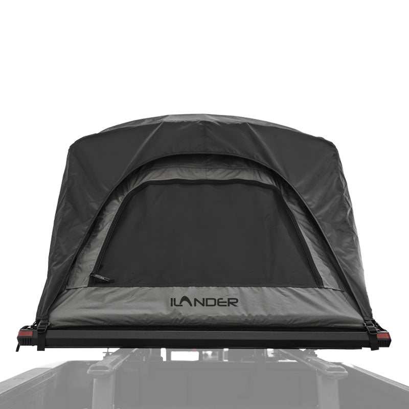 Ilander Lite Cruiser Roof Top Tent 140Cm, Entry Level Overland Aluminium Fold Out Style Car Roof Tent For Sedan Van Suv Truck Camping Waterproof,Windproof ,Sturdy Black Fabric Metal