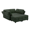 Oversized Modern 6 Seat Upholstered Sofa, Large Sectional Sofa With Storage Seats And Ottomanssofa Bed With Thick And Soft Cushions At All Sidesadjustable Arms And Backs Green Green Polyester 4 Seat