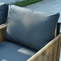 Comming Patio 6 Pieces Brown Pe Wicker Sofa Set With Grey Cushion Yes Complete Patio Set Black Brown Seats 6 Garden & Outdoor Modern Sofa Seating Groups Foam Steel