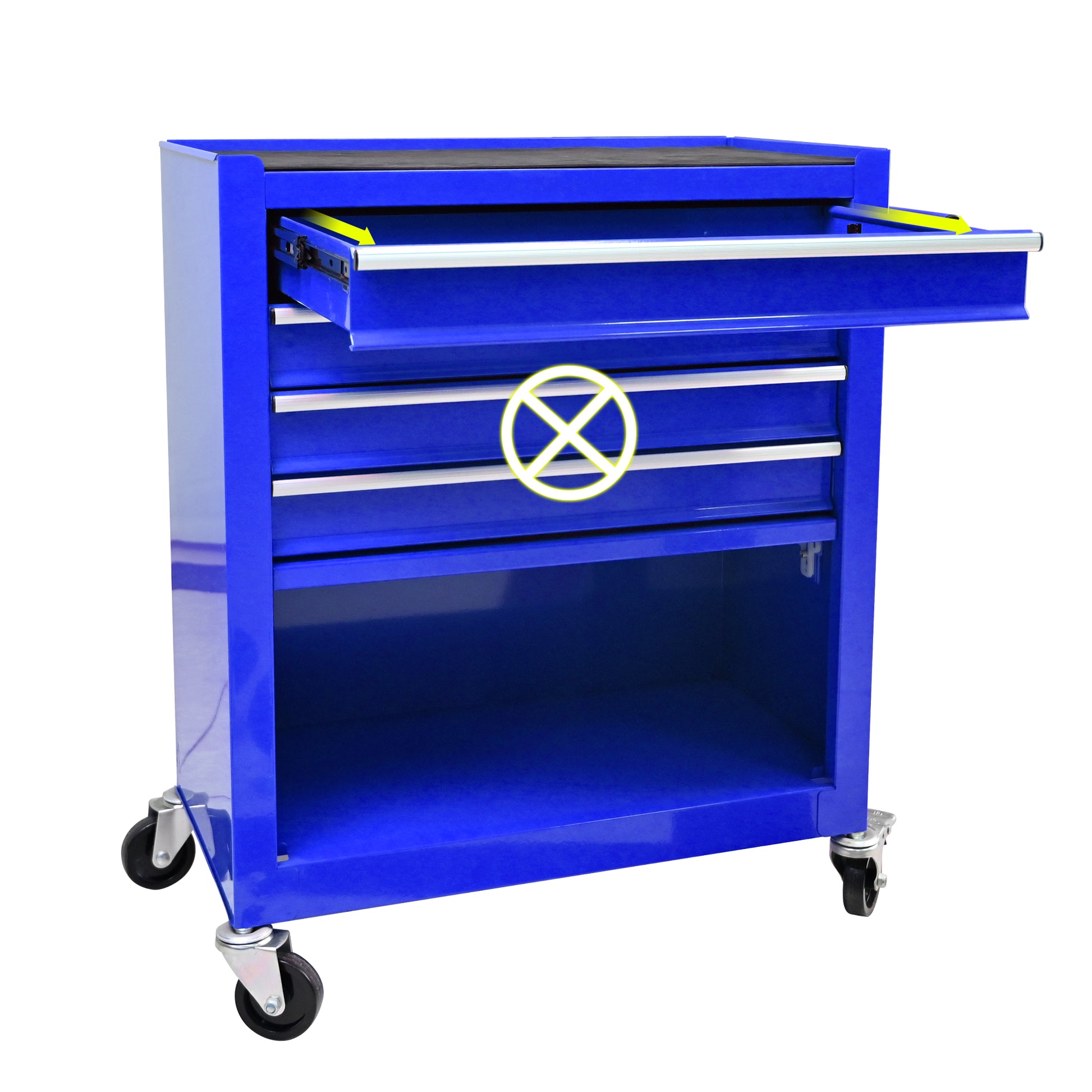 4 Drawers Multifunctional Tool Cart With Wheels Blue Blue Steel