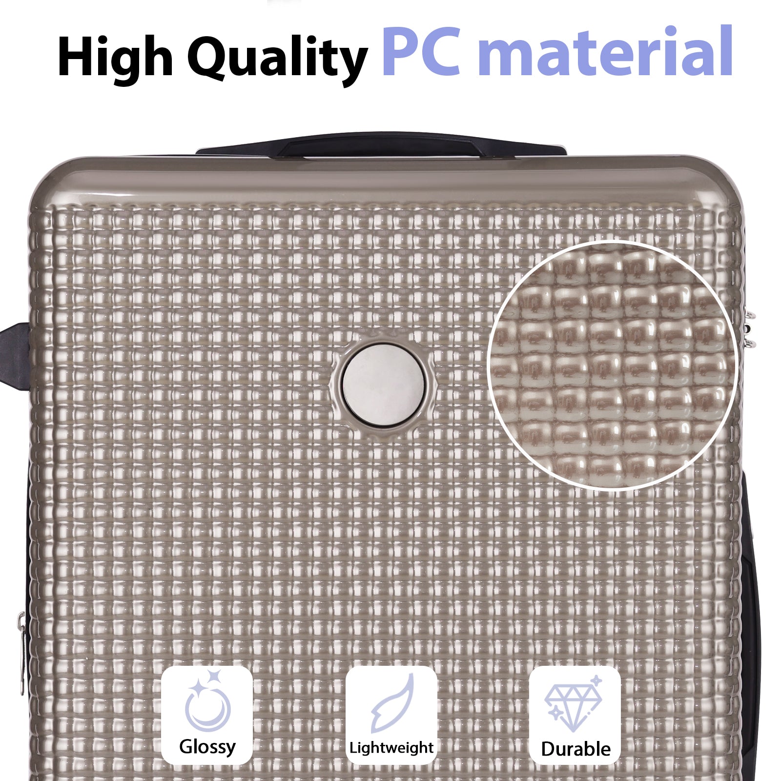 Luggage Sets 3 Piece Hardshell Suitcases With Wheels, Lightweight Expandable Travel Luggage With Tsa Lock, Carry On, Checked Luggage 20Inch 24Inch 28Inch Fog Gray Abs Pc