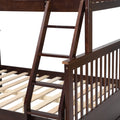 Twin Over Full Bunk Bed With Storage Drawers, Wooden Bunk Bed With Ladder And Safety Guard Rails Espresso Full Espresso Wood