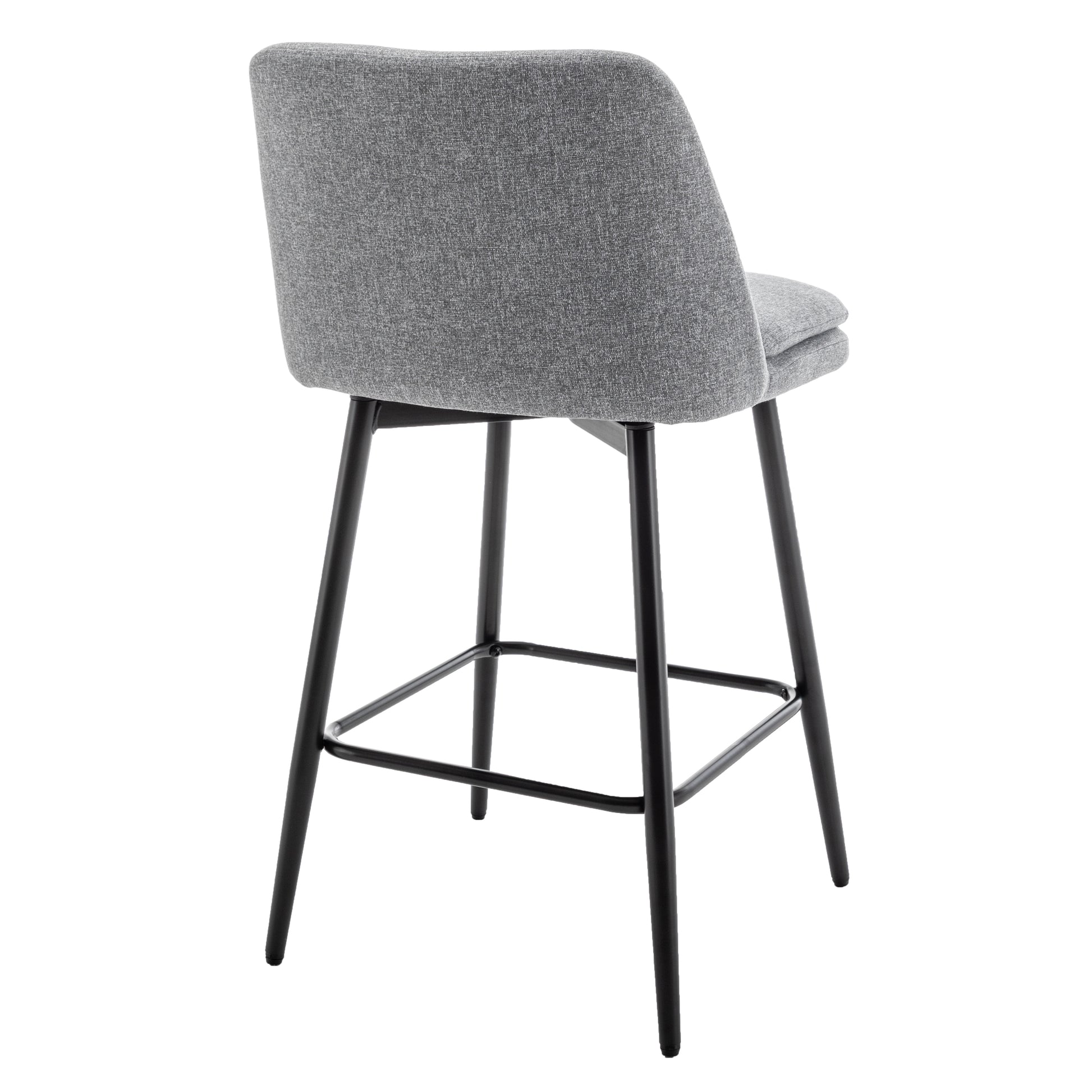 Counter Height Swivel Bar Stools Set Of 2, 360 Swivel Upholstered Barstools With Back And Metal Legs, 25.6" Seat Height,Counter Stools For Kitchen Island And Pub,Linen Cloth,Grey Light Grey Set Of 2 Linen
