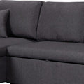 82 Inch Reversible Sleeper Sectional Sofa With Storage Chaise, Dark Gray Gray Wood Fabric 3 Seat