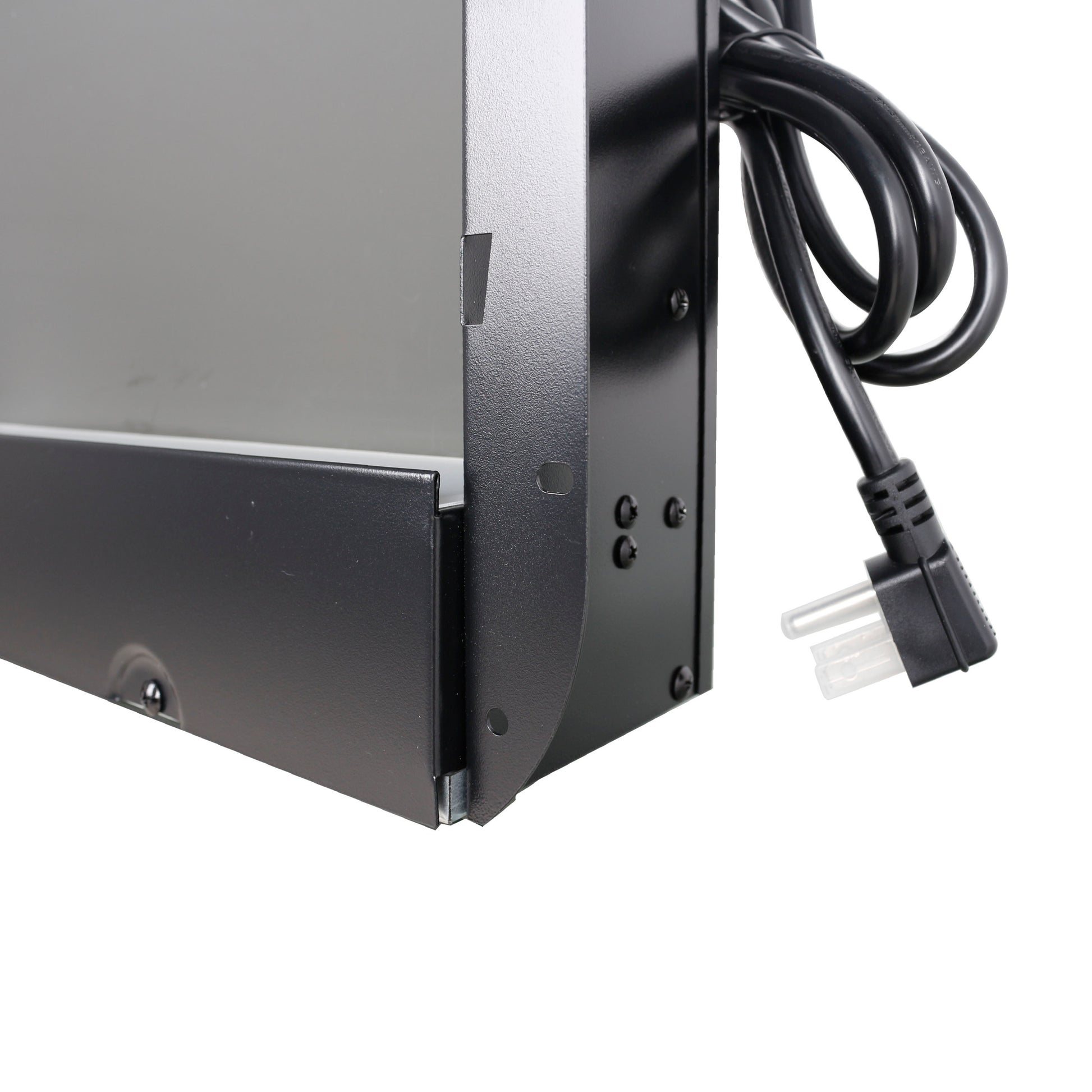 60 Inch Recessed Ultra Thin Tempered Glass Front Wall Mounted Electric Fireplace With Remote And Multi Color Flame & Emberbed, Led Light Heater Powder Coated Electric Antique Black Vent Free Yes Tempered Glass Sheet Metal Plastic Electric