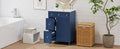 24 Inch Bathroom Vanity Cabinet With Ceramic Sink, 2 Drawers, 1 Door Blue Bathroom Solid Wood Mdf