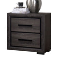 Gray 1Pc Nightstand Bedroom Furniture Bedside Table 2 Drawers Two Tone Design W Black Trim Paper Veneer Gray 2 Drawers Bedroom Bedside Cabinet Contemporary,Transitional Easy Assembly Wood