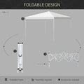 Outsunny 13' X 13' Pop Up Canopy Tent, Instant Sun Shelter, Tents For Parties, Height Adjustable, With Wheeled Carry Bag For Outdoor, Garden, Patio, Parties, White White Steel