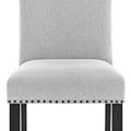 Modern Look 2Pc Light Gray Finish Side Chair Fabric Full Back Upholstered Seat Trim Accent Dining Room Wooden Furniture Gray Dining Room Contemporary,Modern Side Chair Set Of 2 Wood