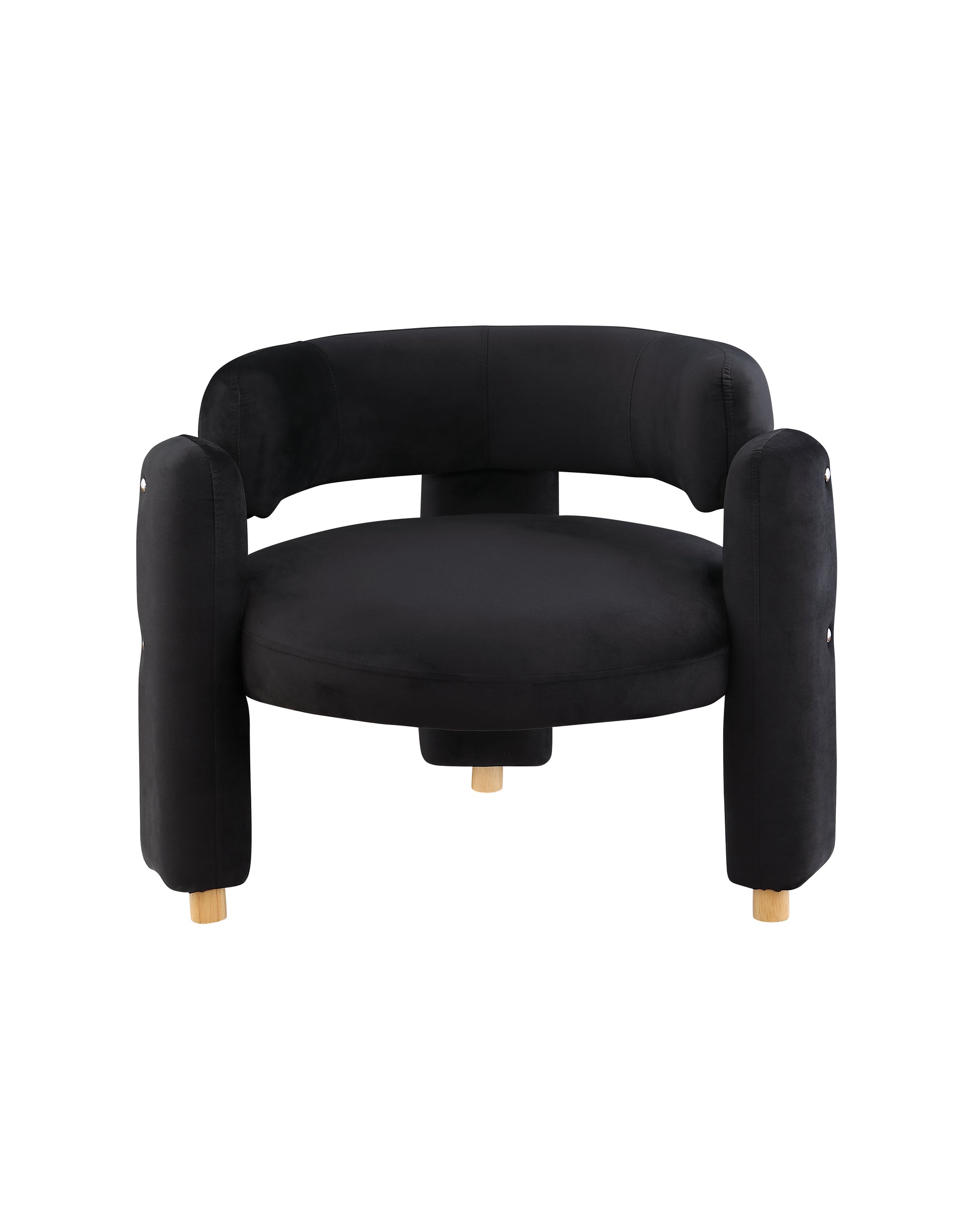 Accent Chair Black Fabric