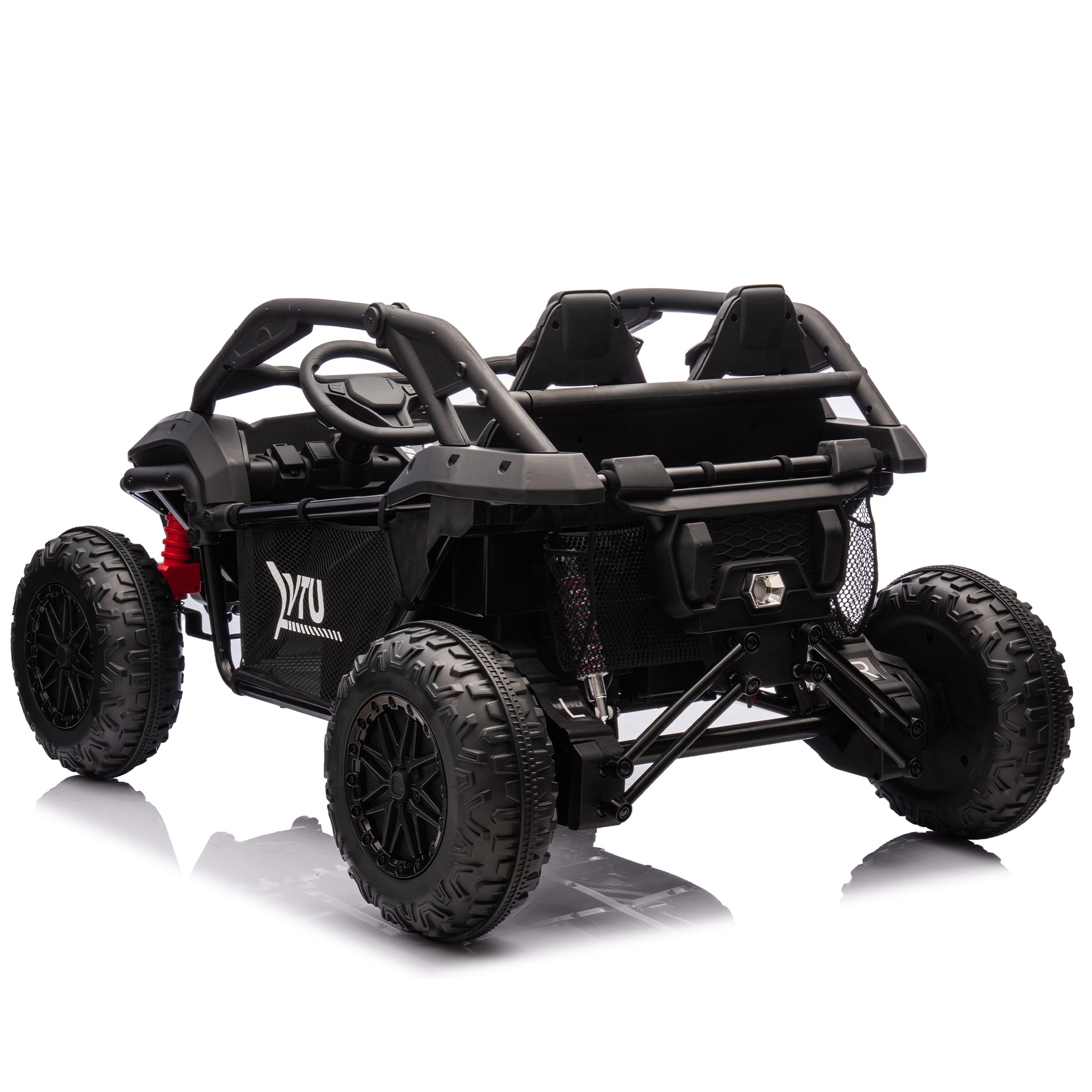 24V Two Seater Kids Ride On Utv W Parents Control,20In Seat Width,400W Super High Power,Four Wheel Suspension,Bluetooth,Mp3,Usb,Led Light,Horn,Rear Storage Space,Speeds 3.73 4.97Mph For Kids Aged 3