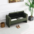 Modern Teddy Bed End Bench With Arms And Storage,Upholstered Large Foot Rest Stool, Comfy Window Vanity Bench For Living Room,Bedroom,Dorm,Coffee Table,Teddy Olive Green Olive Green Modern Storage